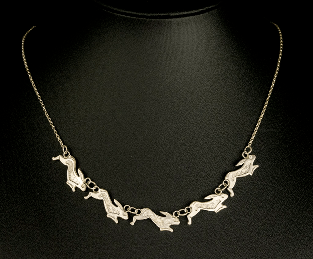 Silver March Hare Necklace