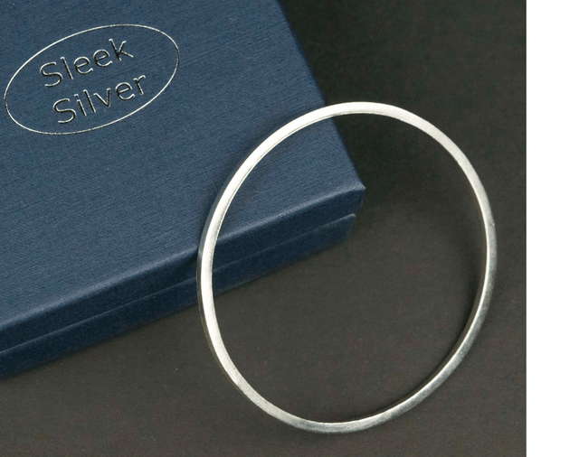 Silver Plain Bangle - Square Profile