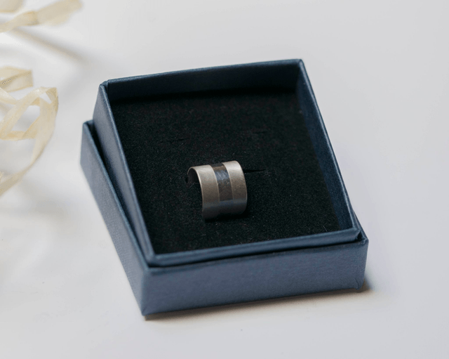 Silver Chunky Two Tone Ear Cuff