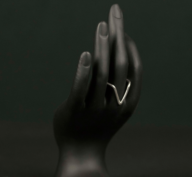 Silver Chunky Wishbone Ring