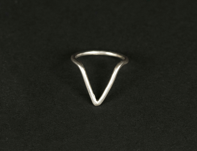 Silver Chunky Wishbone Ring