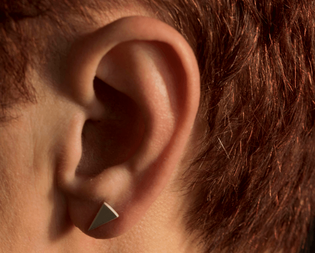 Silver Asymmetric Tree Ear Studs