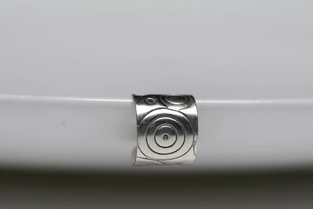 Silver Swirly Circles Ear Cuff - Style 1
