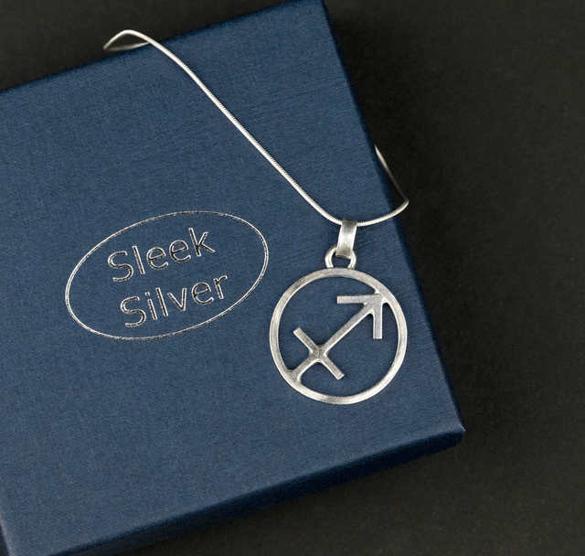 Silver Sagittarius Zodiac Star Sign Pendant