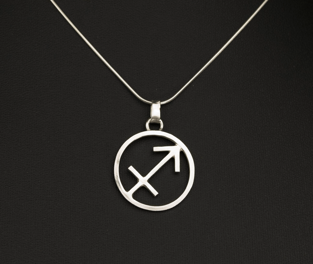 Silver Sagittarius Zodiac Star Sign Pendant