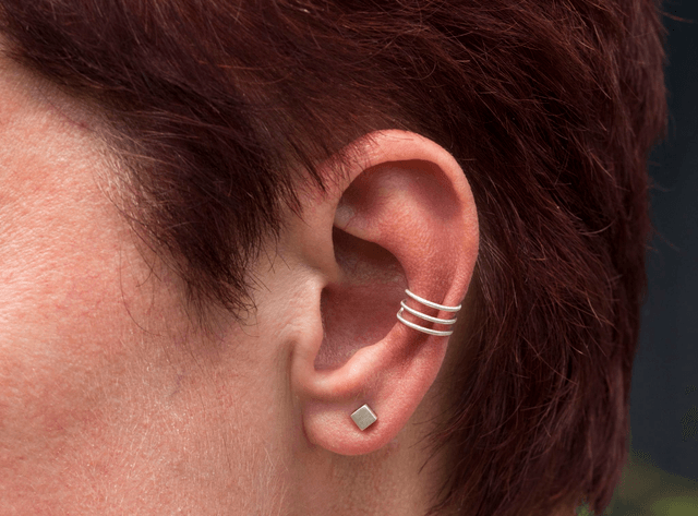 Silver Triple Hooped Ear Cuff