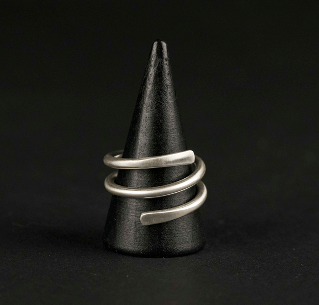 Silver Flared Spiral Ring