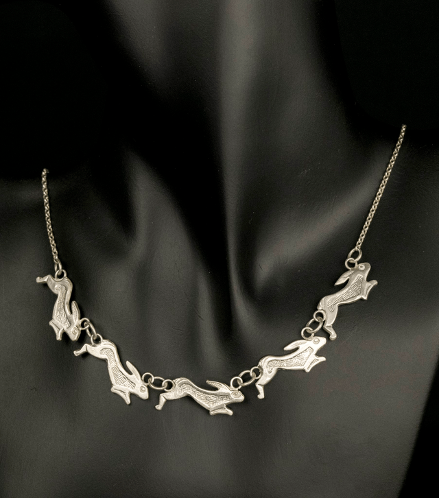 Silver March Hare Necklace