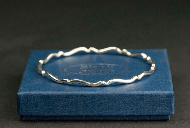 Silver Fancy Wave Bangle