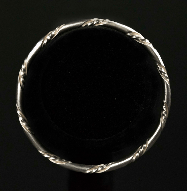 Silver "Twist within a Twist" Bangle