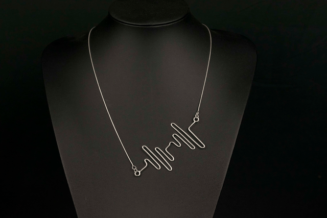 Silver Heartbeat Pendant Necklace