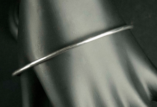 Silver Plain Bangle - Round Profile