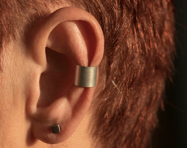 Silver Plain Chunky Ear Cuff