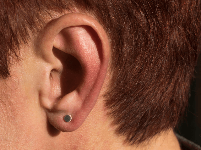 Silver Cylindrical Ear Studs