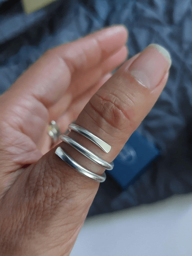 Silver Flared Spiral Ring