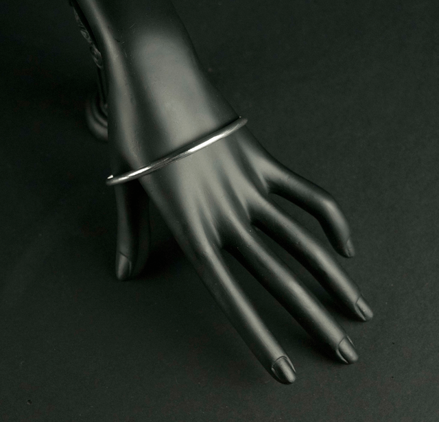 Silver Plain Bangle - 'D' Profile