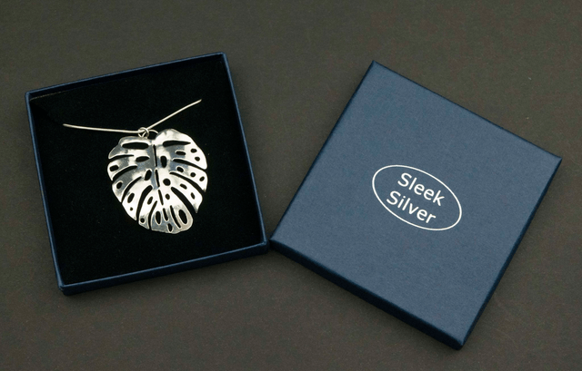 Silver Tropical Plant Leaf Pendant