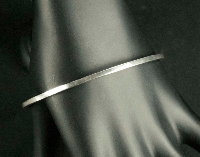 Silver Plain Bangle - Square Profile
