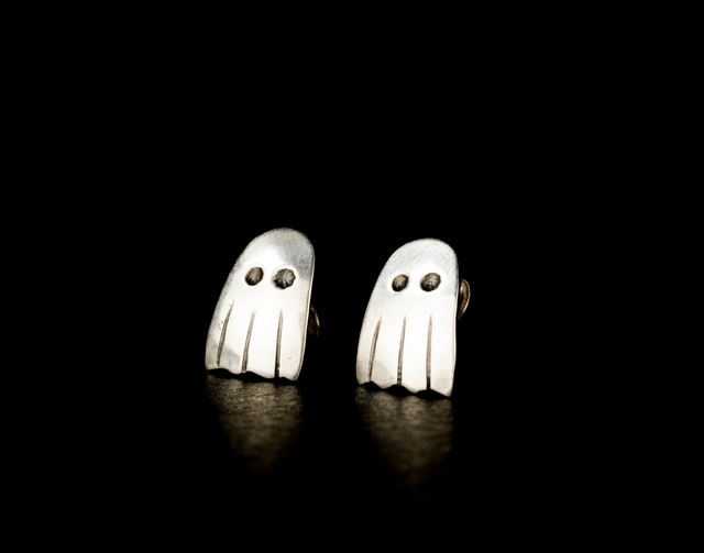 Silver Ghost Ear Studs