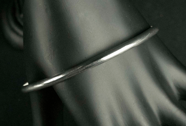 Silver Plain Bangle - 'D' Profile