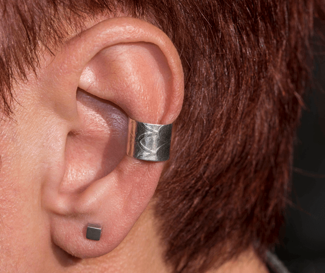 Silver Chunky "Dragonscale" Ear Cuff