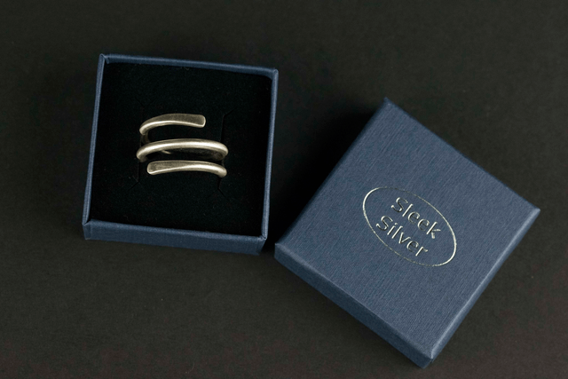 Silver Flared Spiral Ring