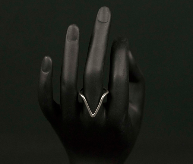 Silver Chunky Wishbone Ring
