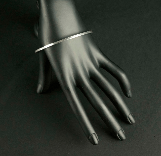 Silver Plain Bangle - Square Profile