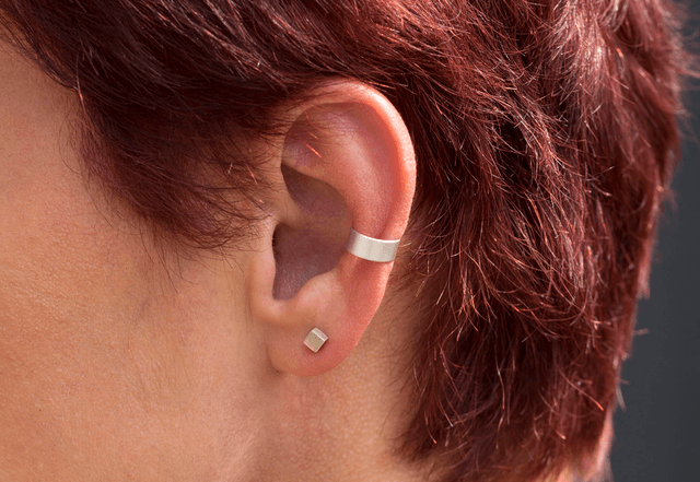 Silver Plain Slimline Ear Cuff