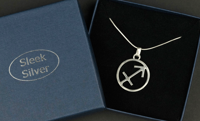 Silver Sagittarius Zodiac Star Sign Pendant