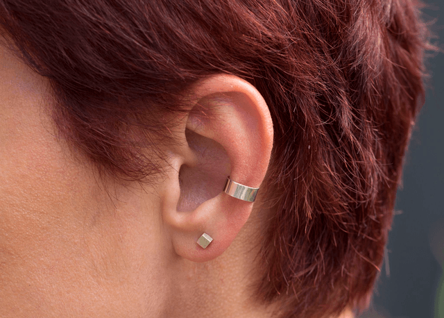 Silver Plain Slimline Ear Cuff
