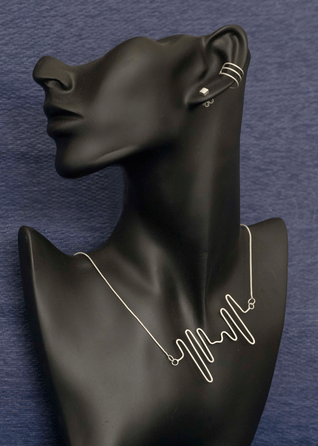 Silver Heartbeat Pendant Necklace