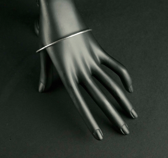 Silver Plain Bangle - Round Profile