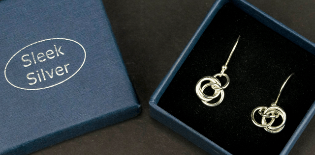 Silver Triple Rolling Ring Earrings