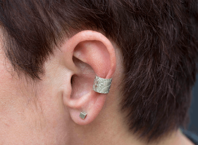 Silver Chunky "Beach Pebble" Ear Cuff