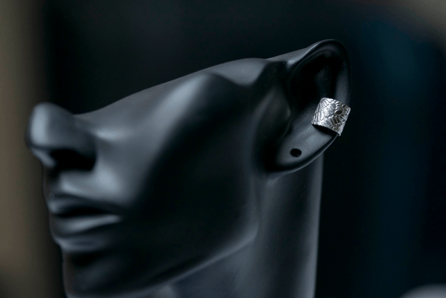 Silver Chunky "Beach Pebble" Ear Cuff