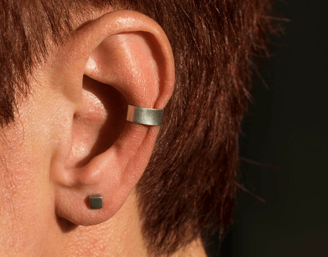 Silver Plain Slimline Ear Cuff