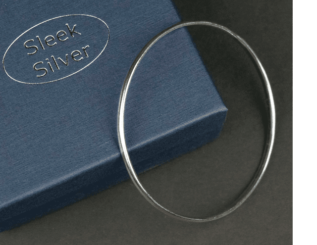 Silver Plain Bangle - Oval Profile