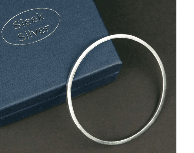 Silver Plain Bangle - Square Profile