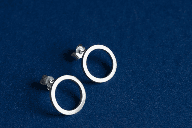Silver Open Circle Ear Studs