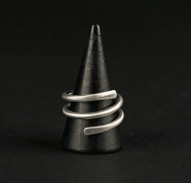 Silver Flared Spiral Ring