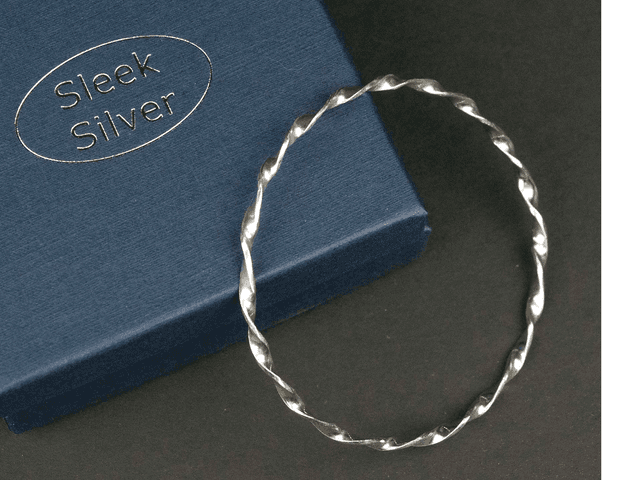 Silver Twisted Bangle