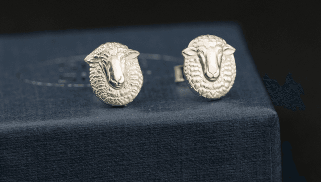 Silver Ram Ear Studs