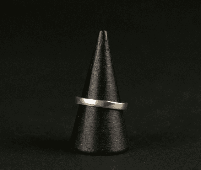 Silver Slim Plain Ring Band (Flat Profile)