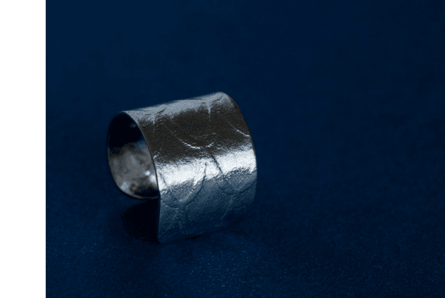 Silver Chunky &quot;Dragonscale&quot; Ear Cuff