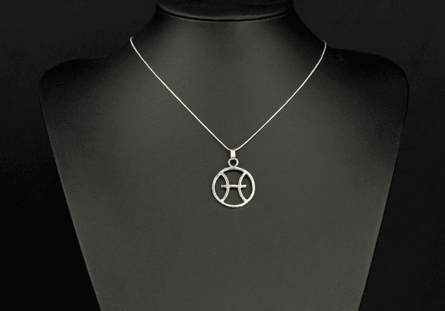 Silver Pisces Zodiac Star Sign Pendant