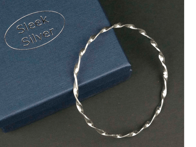 Silver Twisted Bangle