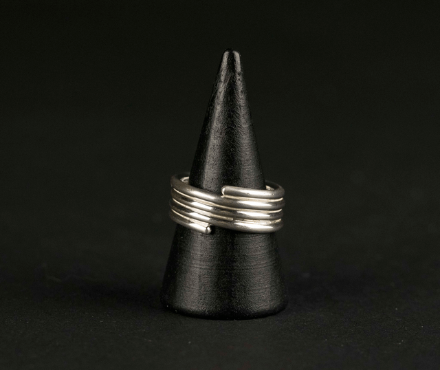 Silver Chunky Coiled Ring