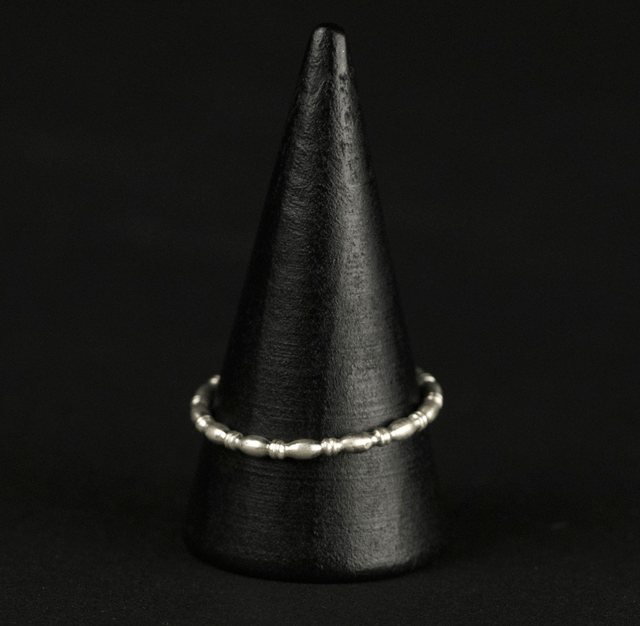 Silver Oval and Rondelle Stacker Ring