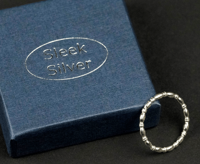 Silver Oval and Rondelle Stacker Ring